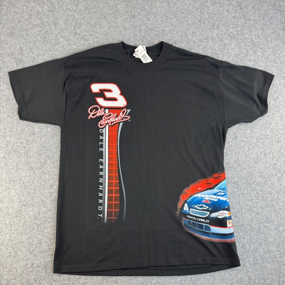 Vintage Dale Earnhardt #3 NASCAR The Intimidator Black Graphic T Mens XL New